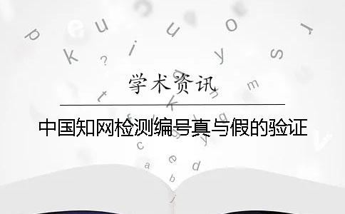 中国知网检测编号真与假的验证