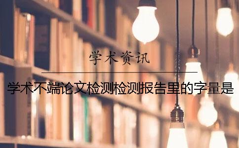 学术不端论文检测检测报告里的字量是字符是字量