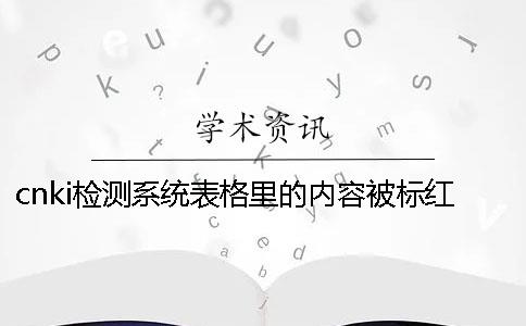 cnki检测系统表格里的内容被标红了怎么修改？