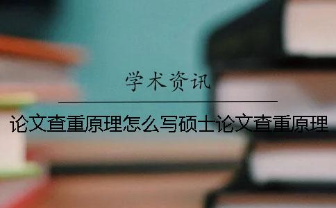 论文查重原理怎么写硕士论文查重原理