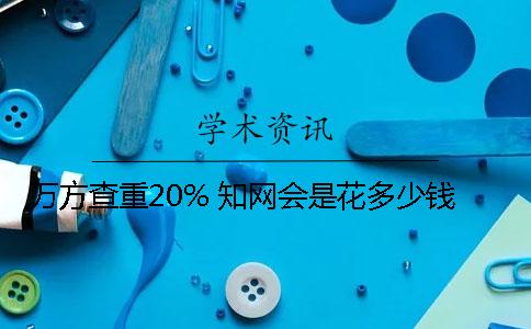 万方查重20% 知网会是花多少钱