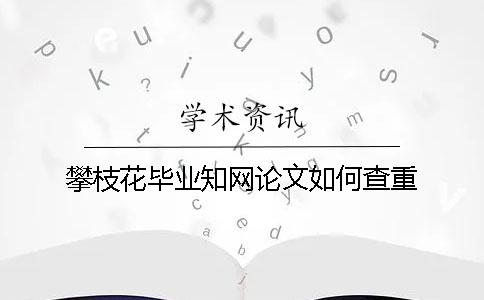 攀枝花毕业知网论文如何查重