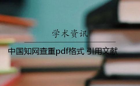 中国知网查重pdf格式 引用文献