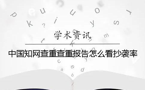 中国知网查重查重报告怎么看抄袭率？